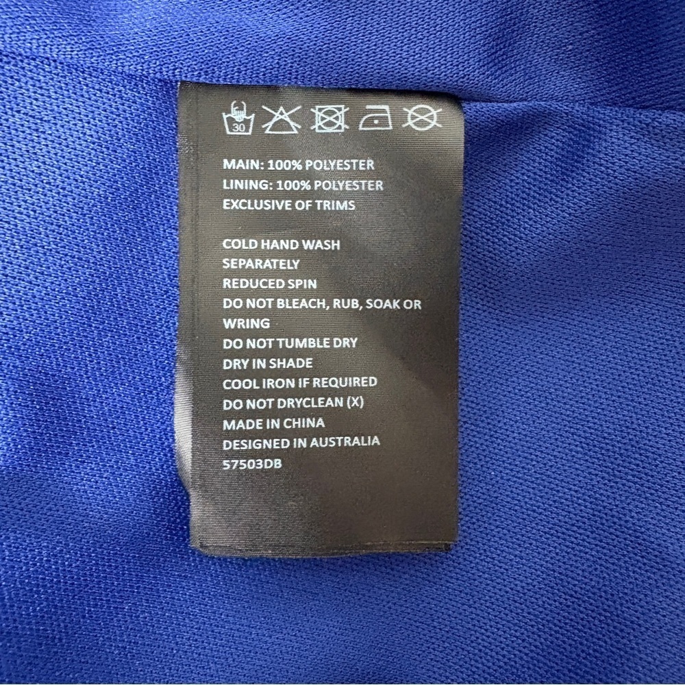 Bardot Mini Dress Cocktail Metallic Navy XL US 10 Long Sleeve - Picture 15 of 15